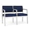 Lesro Lenox 2 Seat Tandem Seating W/ Arm, 43.5 in W 24.5 in L 32 in H LS2103 - alternate 1